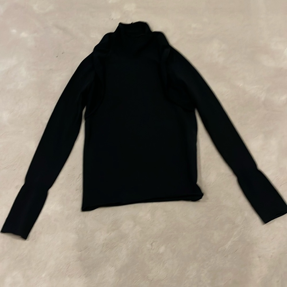 Iro black mock next/turtleneck sweater size small with ruffle detail